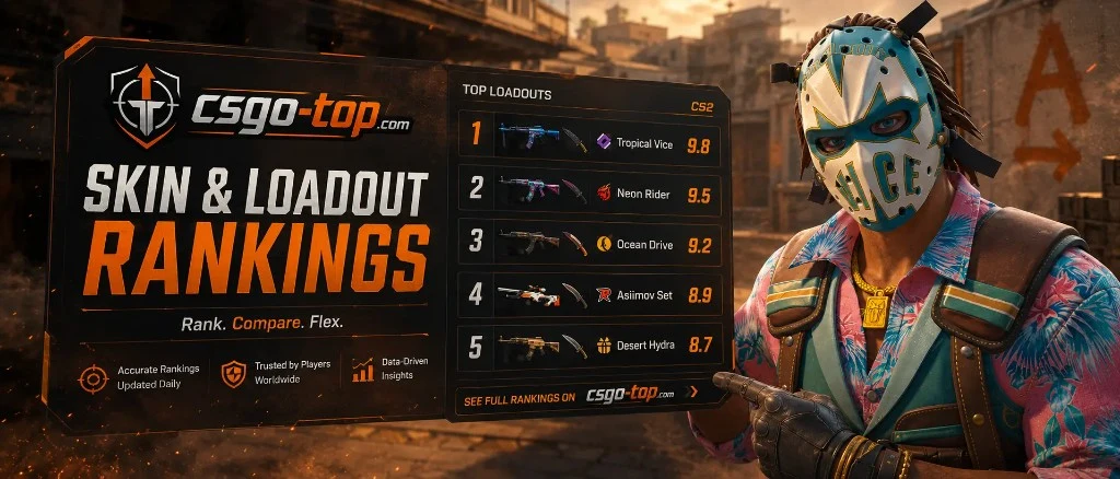 Skin & loadout rankings — rank, compare, and flex your CS2 loadout on CSGO Top